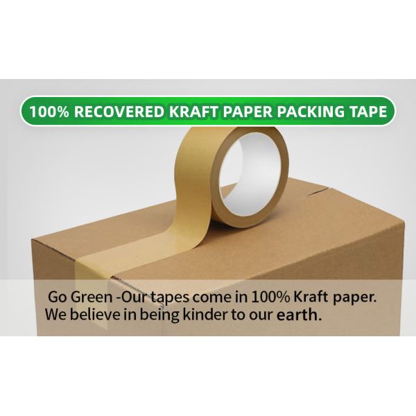 Eco-Friendly Kraft Paper Tape, Biodegradable Kraft Paper Tape, Recyclable Writable Packing Tape, Non-Coated Surface For Masking, Sealing