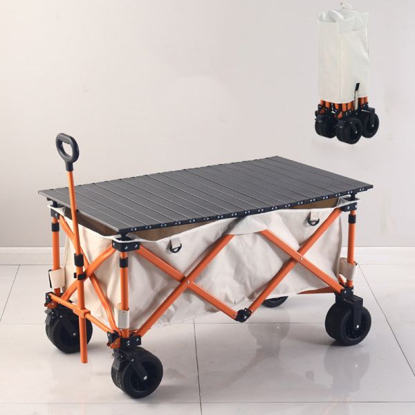 Convenient Wide Wheel Camping Trolley with Double Brake Wheels and Logo Customization