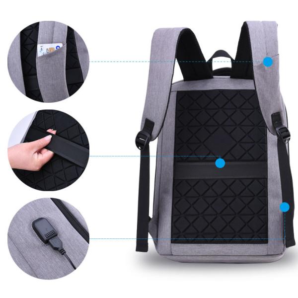 Laptop USB Charging Travel Bag 15.6Inch Waterproof Anti Thief Back Pack