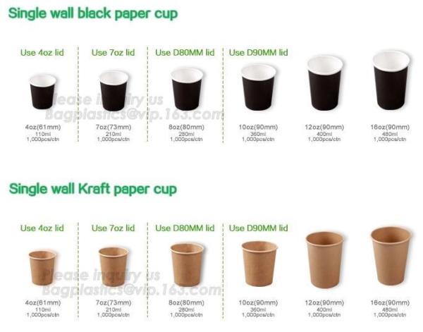 Biodegradable coffee paper cup with lid custom printed paper cup,3oz 5oz 6oz 8oz ice cream paper cup and paper lid pack