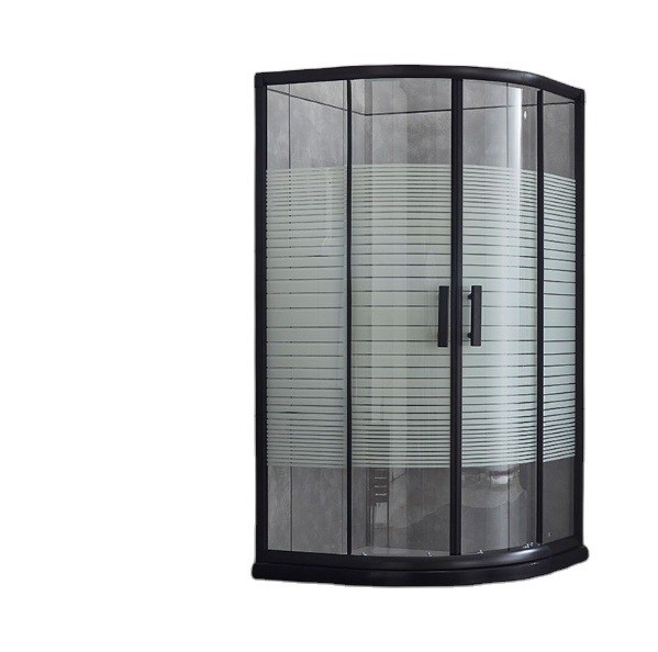 Sliding Shower Enclosure with Brushed Finish Modern Addition to Bathroom