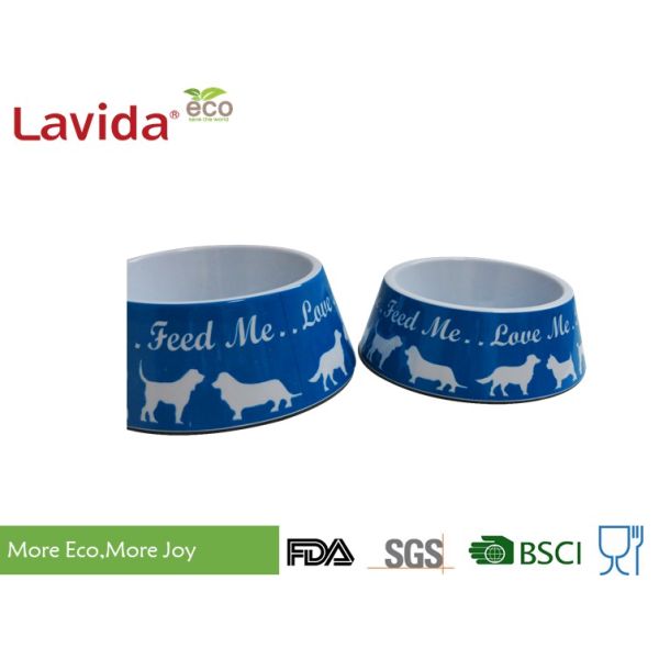 Light Weight Non - Odor Melamine Cat Food Bowls Mixed Color High Strength Waterproof