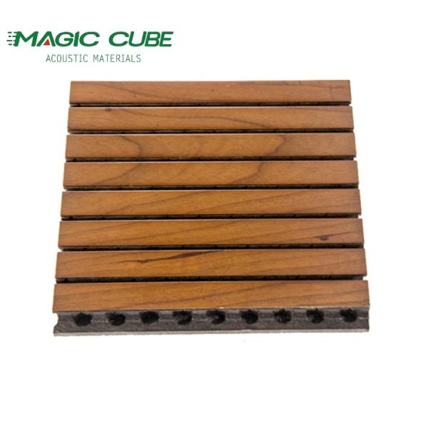 Eco-friendly interior slats pet and wooden soundproof grooved acoustic wall panel