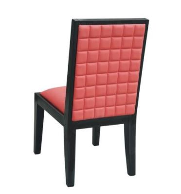 Red PU/leather upholstery Latest contracted chairs dining fashion wooden dining chair modern high back dining chair