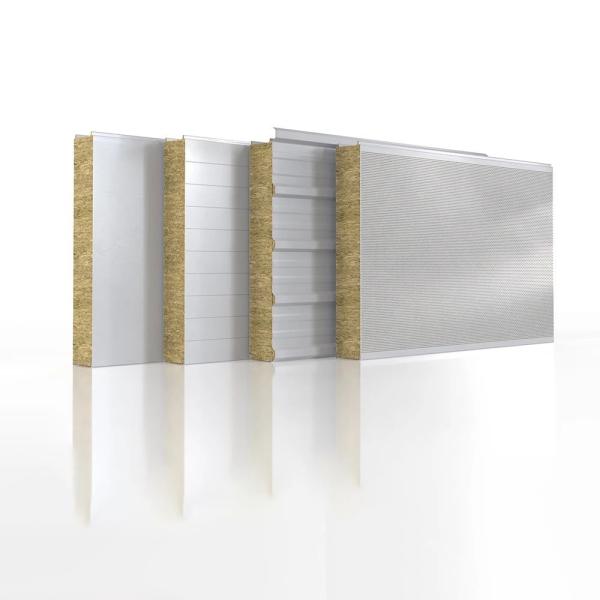 Painel de Sandwich de lã de rocha de peso leve de design moderno para parede de casa pré-fabricada de armazém