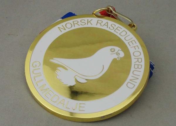 Brass Die Stamped Imitation Hard Gold Norsk Metal Medal 2.0 inch