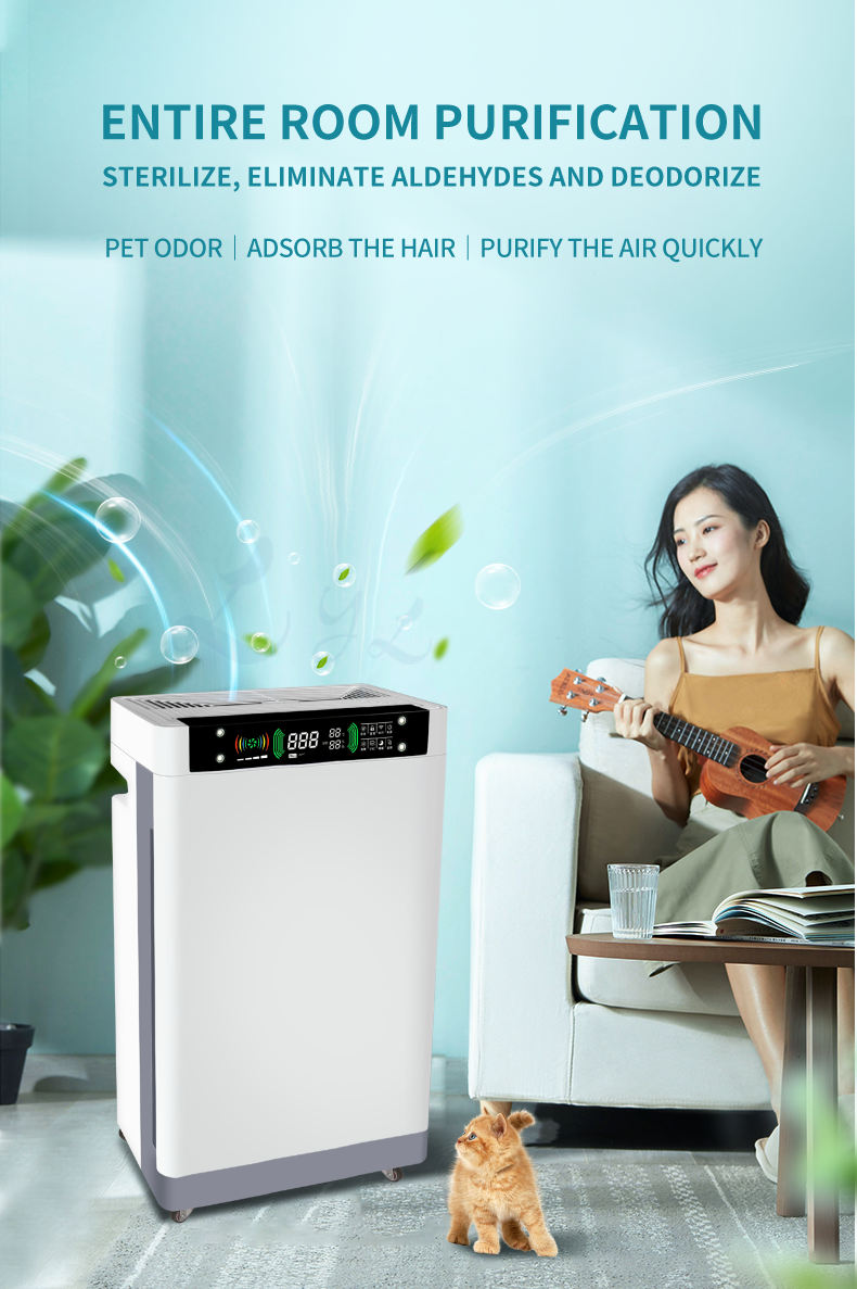 Очиститель 400m3/H воздуха отрицательного иона управлением Wifi тихий домашний