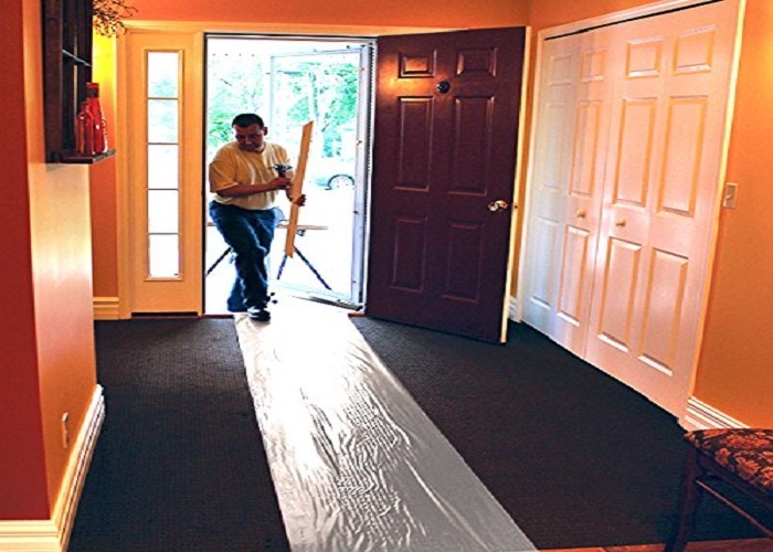 UV Resistant 70 Micron Carpet Protection Film with No Adhesive Residue for Automotive and Surface Protection