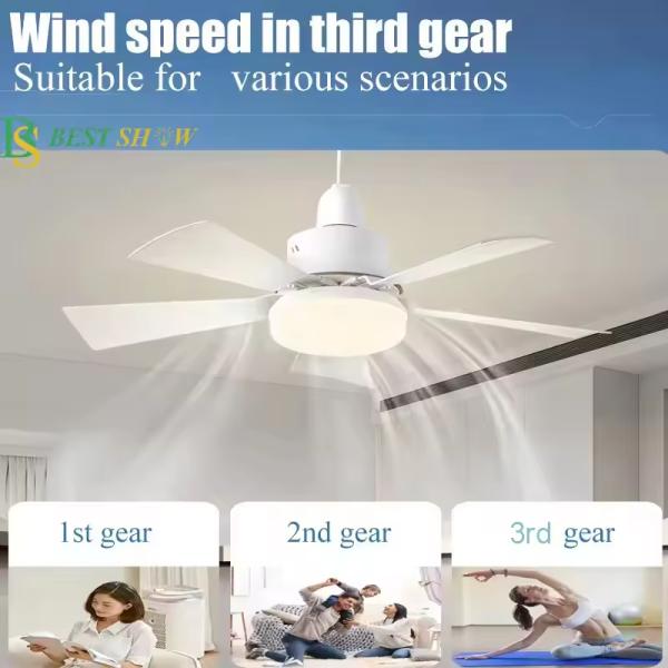Fabrique en gros source de l'usine Lampe E27 Dimmable Socket LED Bulb 5 Blade Fan Light Led Bulb avec ventilateur