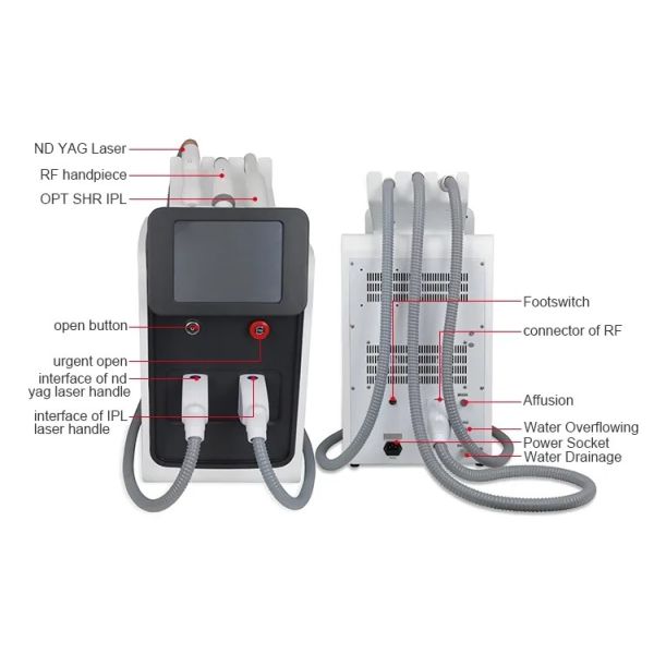 3 In 1 E-Light IPL OPT RF ND YAG Laser Tattoo Removal Machine Painless Hair Removal Machine