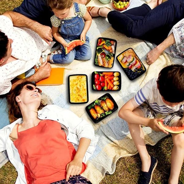 15 Pack Disposable Meal Prep Containers with Lids Stackable Plastic Bento Lunch Box