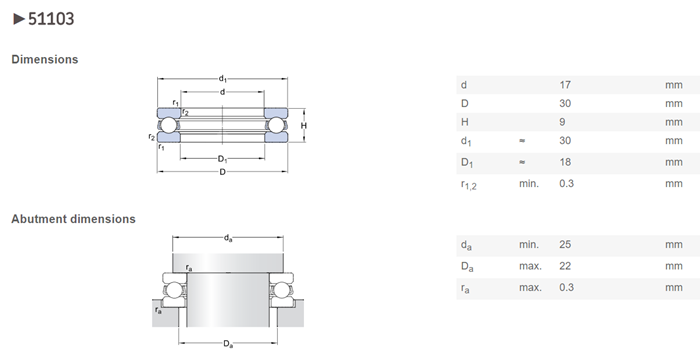 Thrust Vertical Pump Thrust Bearing Steel Balls Pressed Steel Cage 17×30×9mm