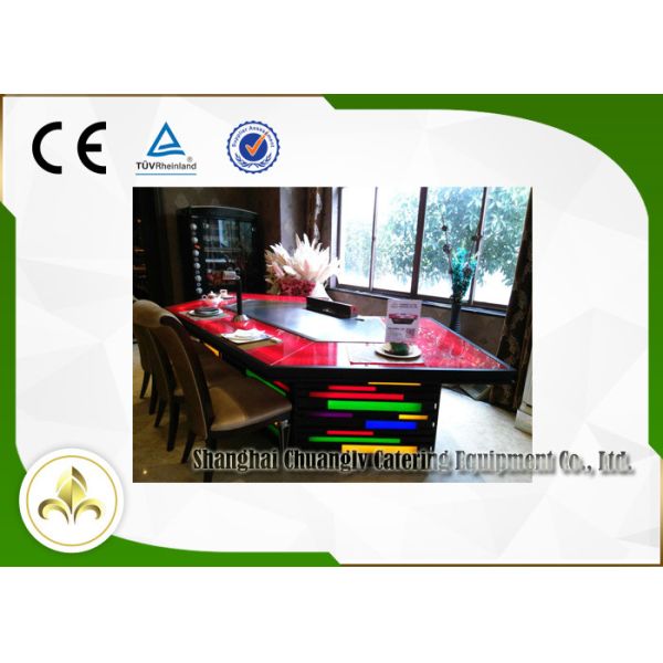 Гриль Hibachi теппаньяки света радуги 11 места, плита теппаньяки нержавеющей стали