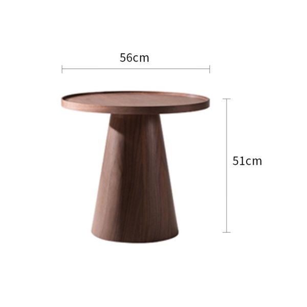 Creative Walnut Combo Round End Table Original Wood Grain Finish Low Coffee Table