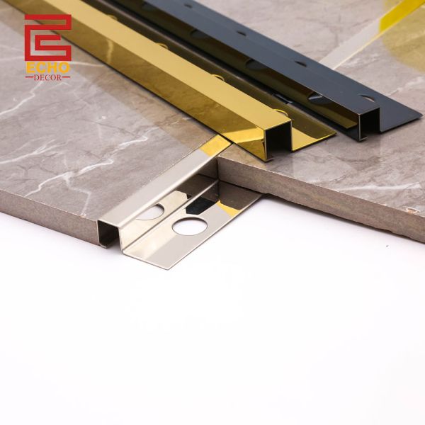 Black Square 12mm Stainless Steel Tile Trim Smart Wall Tiles Edge Trim Home Base
