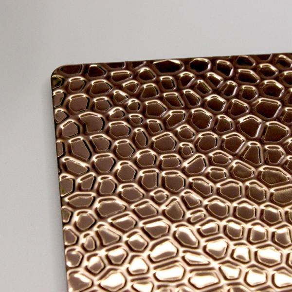 Folha de Decorateive da parede da placa de aço de Rose Gold Honeycomb Stamped Stainless