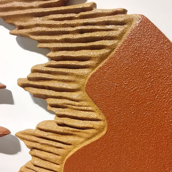 Living Room Wall Art Decor 3D Relief Painting Abstract Geometric Design 100cm Handmade