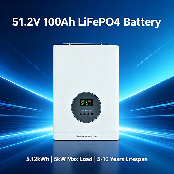5.12kWh 51.2V 100Ah LiFePO4 Battery with Long Cycle Lifespan for Solar Energy Storage System