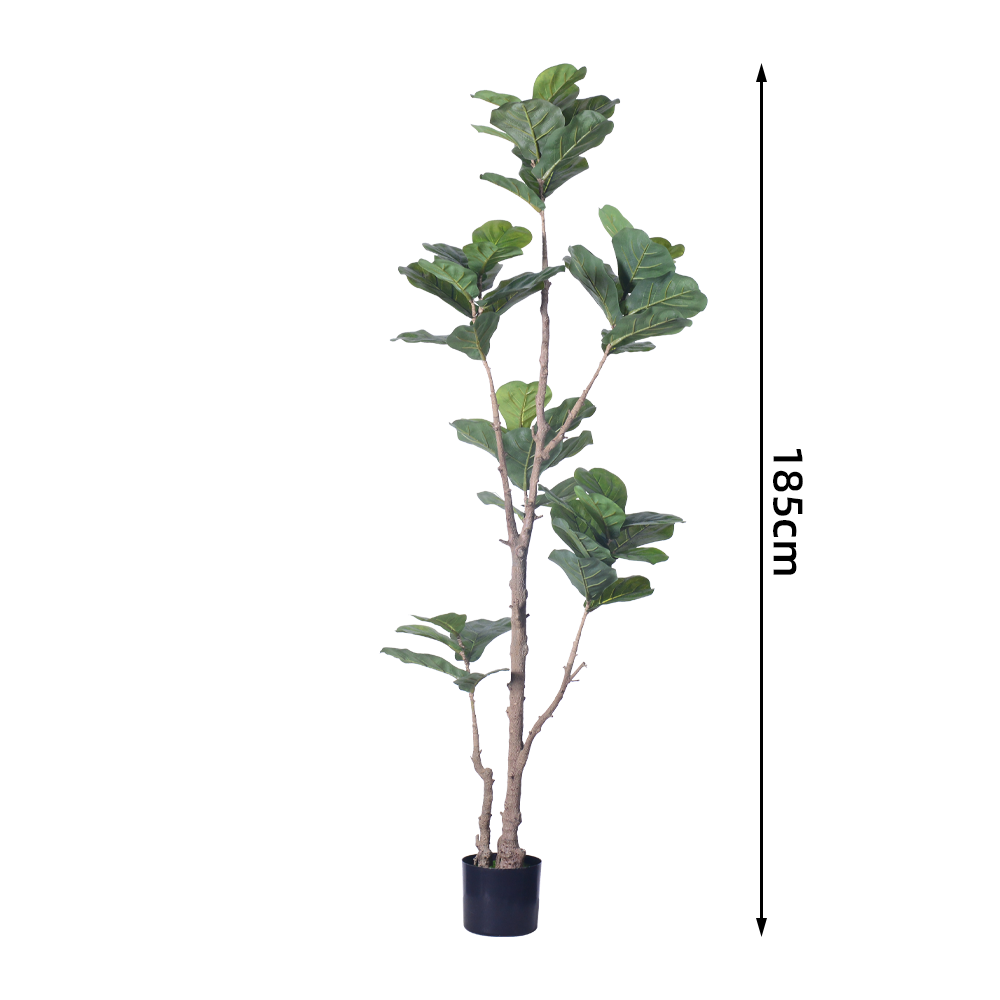Faux Indoor Plants 160cm 185cm Faux Fiddle Leaf Fig Plant Fake Tree Indoor House Potted Plant For Home Office Decoration