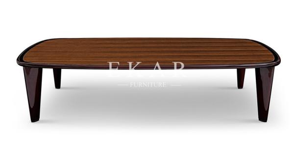 Italian High Gloss Veneer Rectangle Shaped Modern Coffee Table
