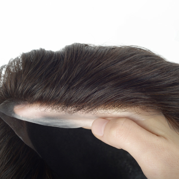 Average Cap  Men Hair Wig Npu Base Black Hair System For Men