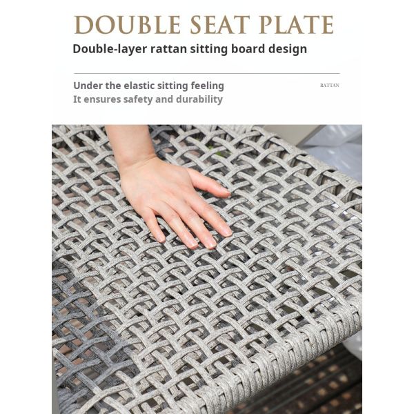 Outdoor Furniture Customized Luxury Woven Wicker Chairs And Table Garden Patio Dining