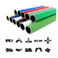 Tubo de metal revestido de PE / ABS para tubos Sistema de articulação do sistema de rack Sistema de banco de trabalho montar carrinho de mão montar usando