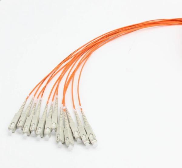 O cabo de fibra ótica pre Connectorized de 12 costas multimodo com 2.0mm ventila para fora as tranças