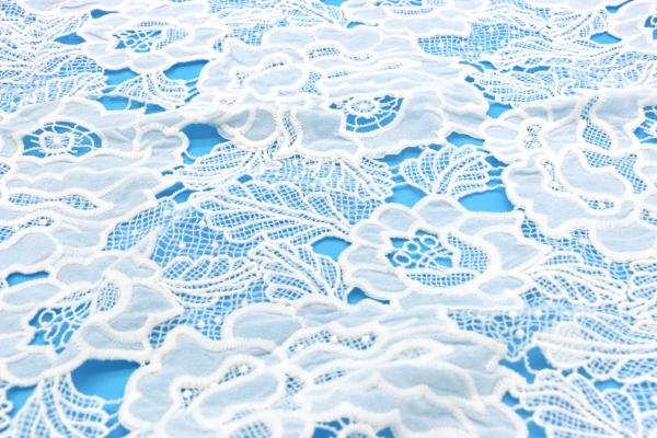 Stylish Hollow out Allover Embroidery Lace Fabric Floral Ornament Style Breathable