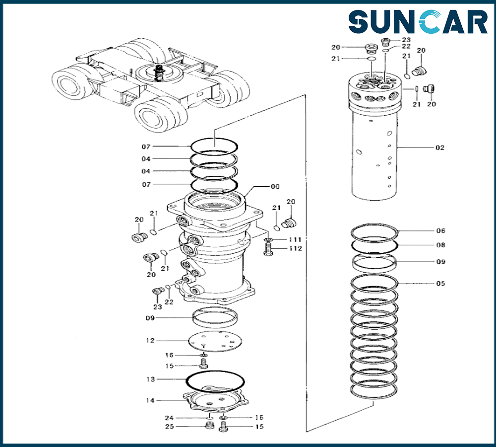 Hitachi 4279419 Swivel/Center Joint Seal Kit For Excavator [EX100WD-2]