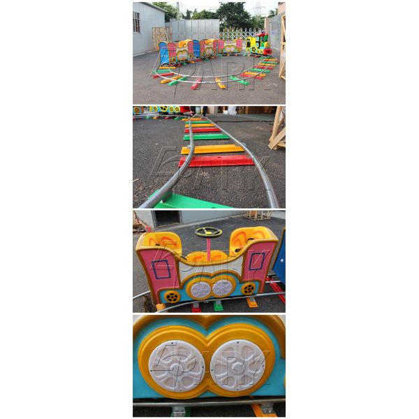 Outdoor Park Kiddy Ride Machine With Seven Seats Fiberglass And Plastic Material