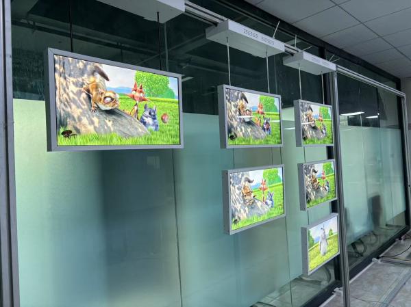 21.5 Inch Single-sided hanging window display 2000cd/M2 Brightness Full Hd Digital Signage Lcd