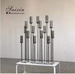 ZT-323H Vente à chaud décor d'événement de luxe pièces centrales longue base 10 porte-bougies de cristal