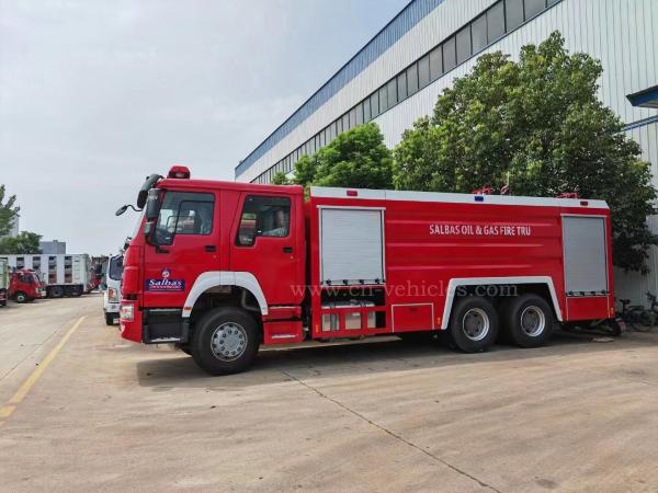 HOWO Fire Fighter Vehicle  , Foam Water Tanker Fire Rescue Fire Truck 6x4