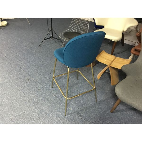 Beetle Stool Modern Bar Chairs Stainless Steel Powder Coated With Conical Legs