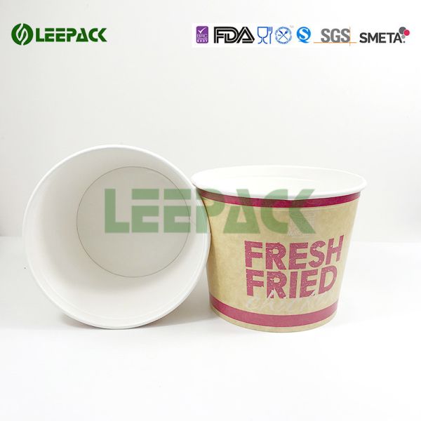 Disposable food grade paper popcorn buckets container for take away food packaging
