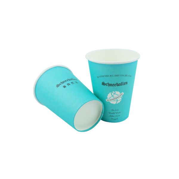 12oz Portable Disposable Paper Cups PE Coated With Outer Wall Printing