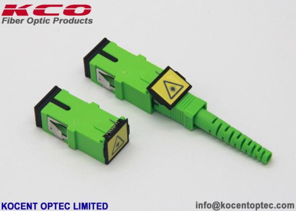 Non Flange Fiber Optic Adapter 1 Chanel Singlemode Plastic Material With Dust Cap