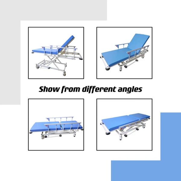 Blue Hospital Special Hydraulic Stretcher Trolley With Four Wheels