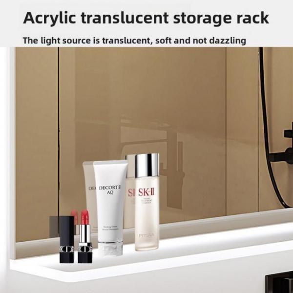 Modern Apartment & Hotel Bathroom Mirrored Undershelf with Touch Switch IP44 Rated Convenient Under-Mirror Access for Storage