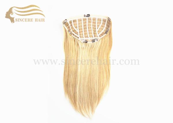 16 Blonde Hair Wigs - 40 CM Straight Blonde Remy Human Hair Half Wig 90 Gram For Sale