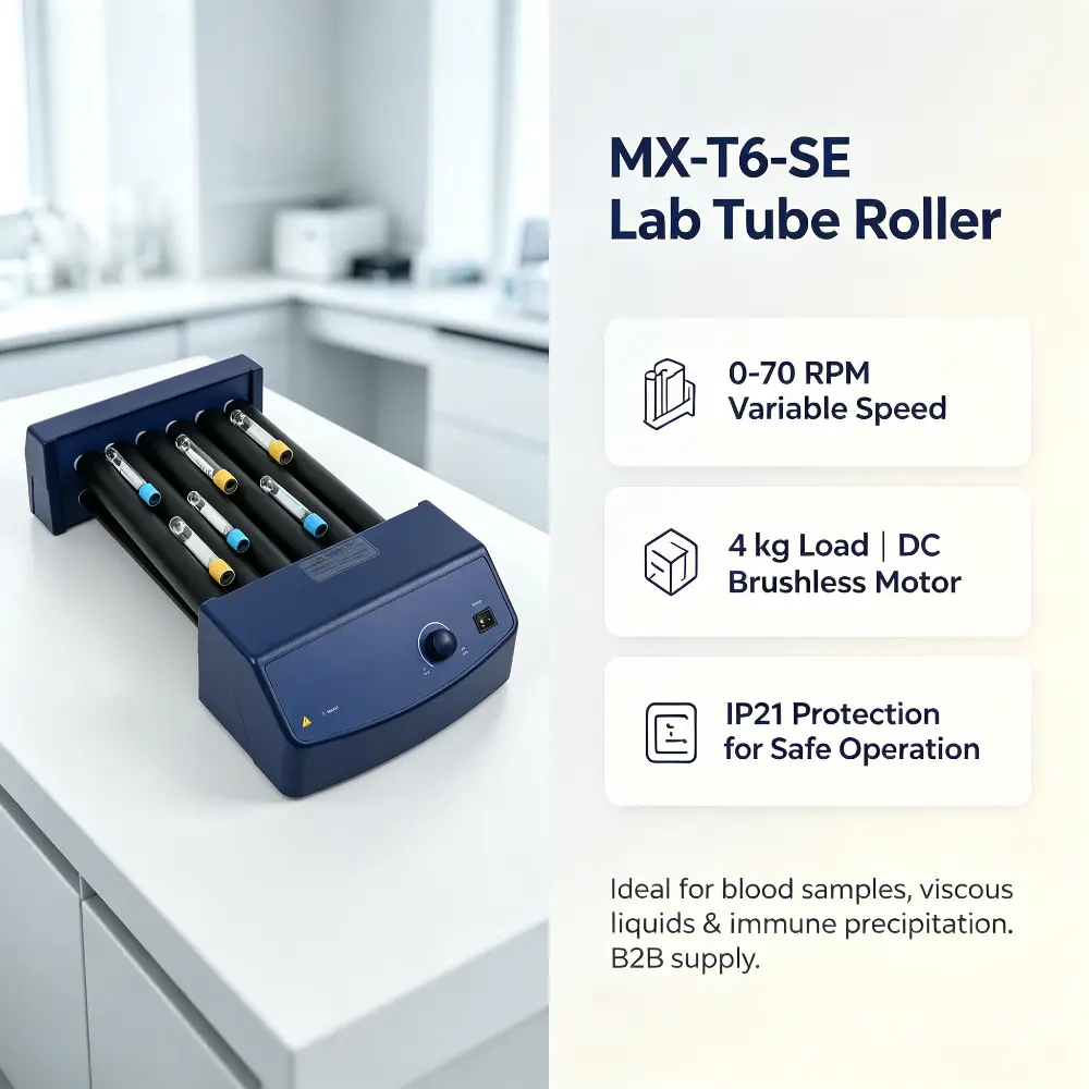 25W Tube Roller Mixer 0 - 70rpm Lab Roller Mixer MX-T6-SE CE Marked