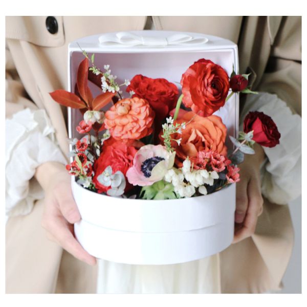 Индустриальный подарок ремесла на заказ розовый круглый цилиндр розы букет картонная бумажная коробка