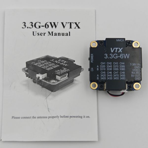 3310-3495MHz Vtx Long Range Fpv 7-36V Voltage 6W Power Vtx Video Transmitter