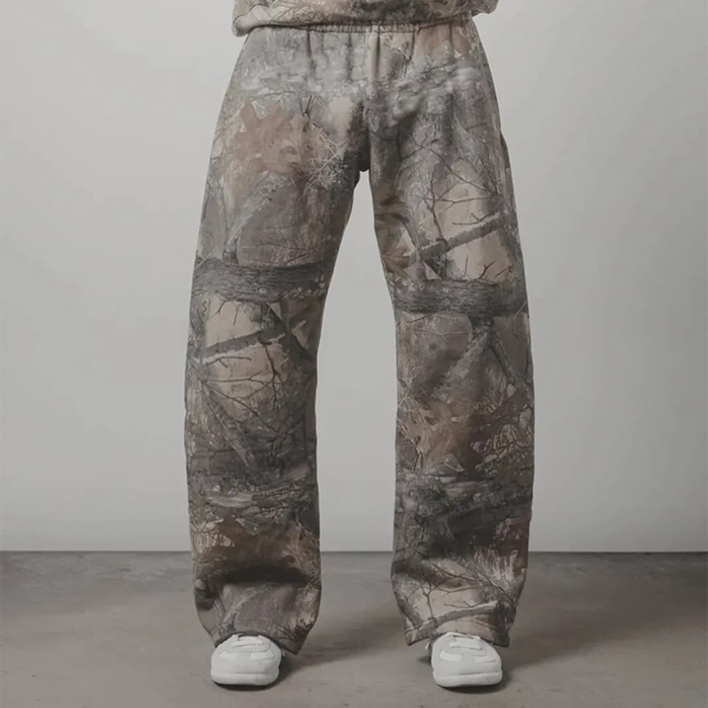 Custom All Over Print Woodland Camouflage Sweatpants 
