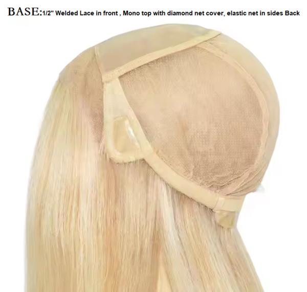 100% RAW Cuticle Remy Human Hair Medical Grade Toupee Mono Top Ladies Wigs Mix Color Wigs for Cancer And Alopecia Patients