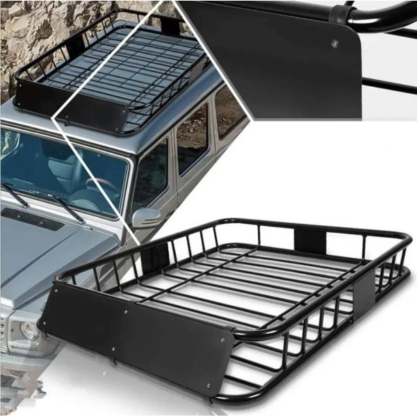 Universal Outdoor Canvas Waterproof Car Roof Top Tent With Led Light And Storage Pockets