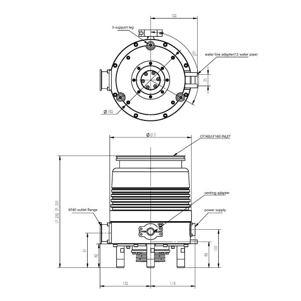 Pompe à vide moléculaire FFZ160/700 sans huile pour environnements propres et sans contamination