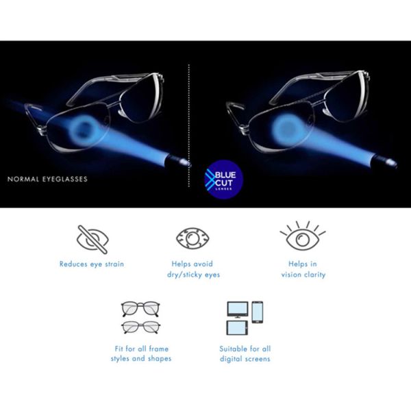 Eye Protection Blue Light Blocking Lenses 1.56 Index Flat Top Reflection Proof Coating