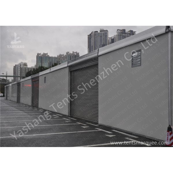 Aluminum Alloy Frame Outdoor Exhibition Tents with Hard Wall and Electric Shutter Door